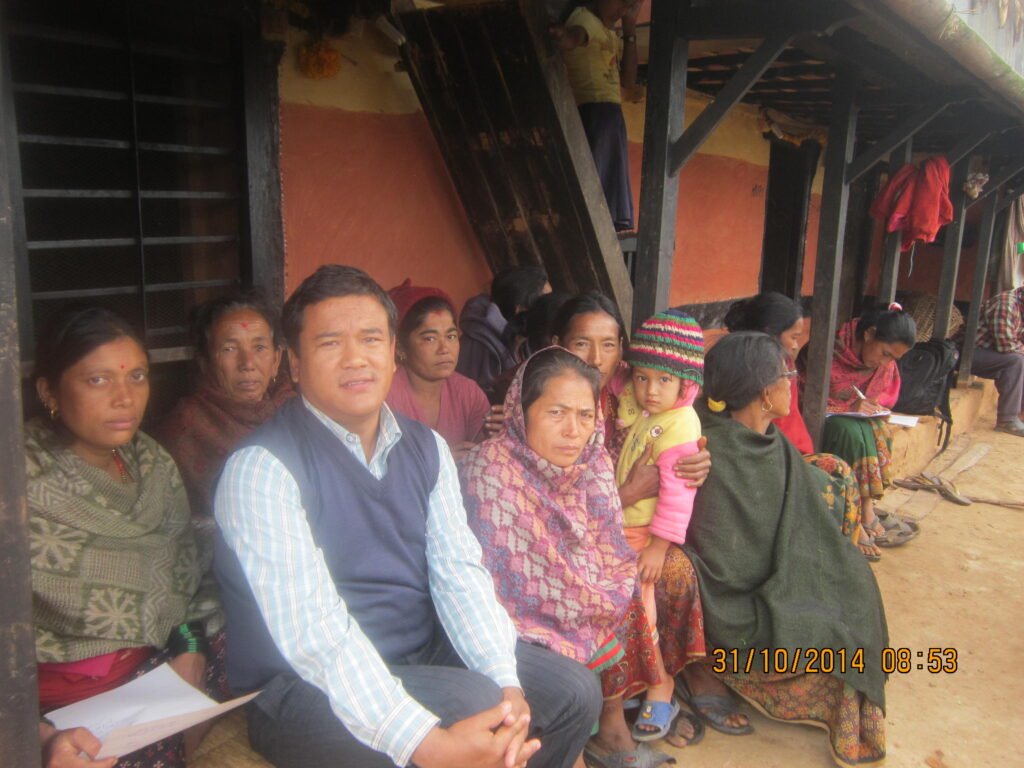 a local meeting with women in Gorkha district to engage in a discussion on safer agriculture practices and inclusive resource utilization, ensuring that their perspectives and experiences are integral to decision-making processes.
